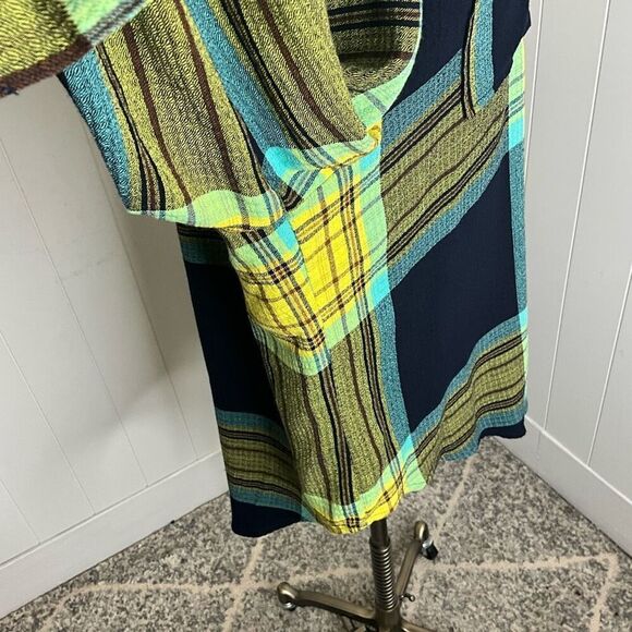 Cato Women's Size XL Blue Yellow Patchwork Long Sleeve Button Down Shirt Top - Picture 6 of 15